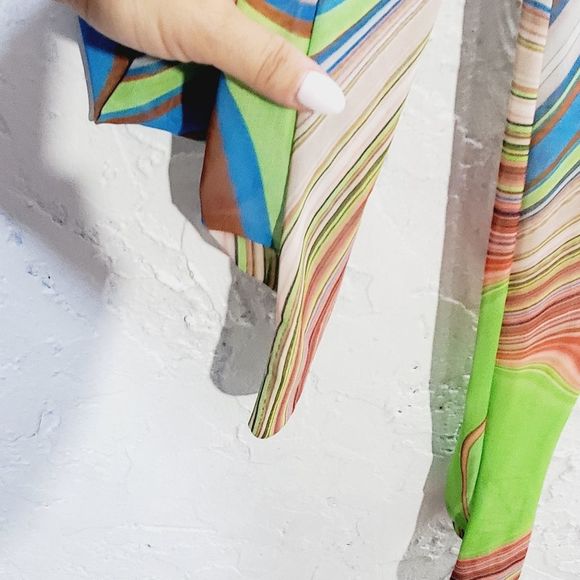 Geche Escavar mesh swirl colorfull footed leggings size  4 - Picture 5 of 12